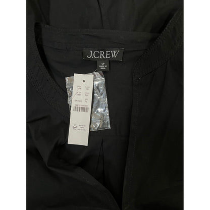 NEW NWT J.Crew Black V Neck Puff Sleeve Tiered Ruffle Casual Mini Dress Size PL