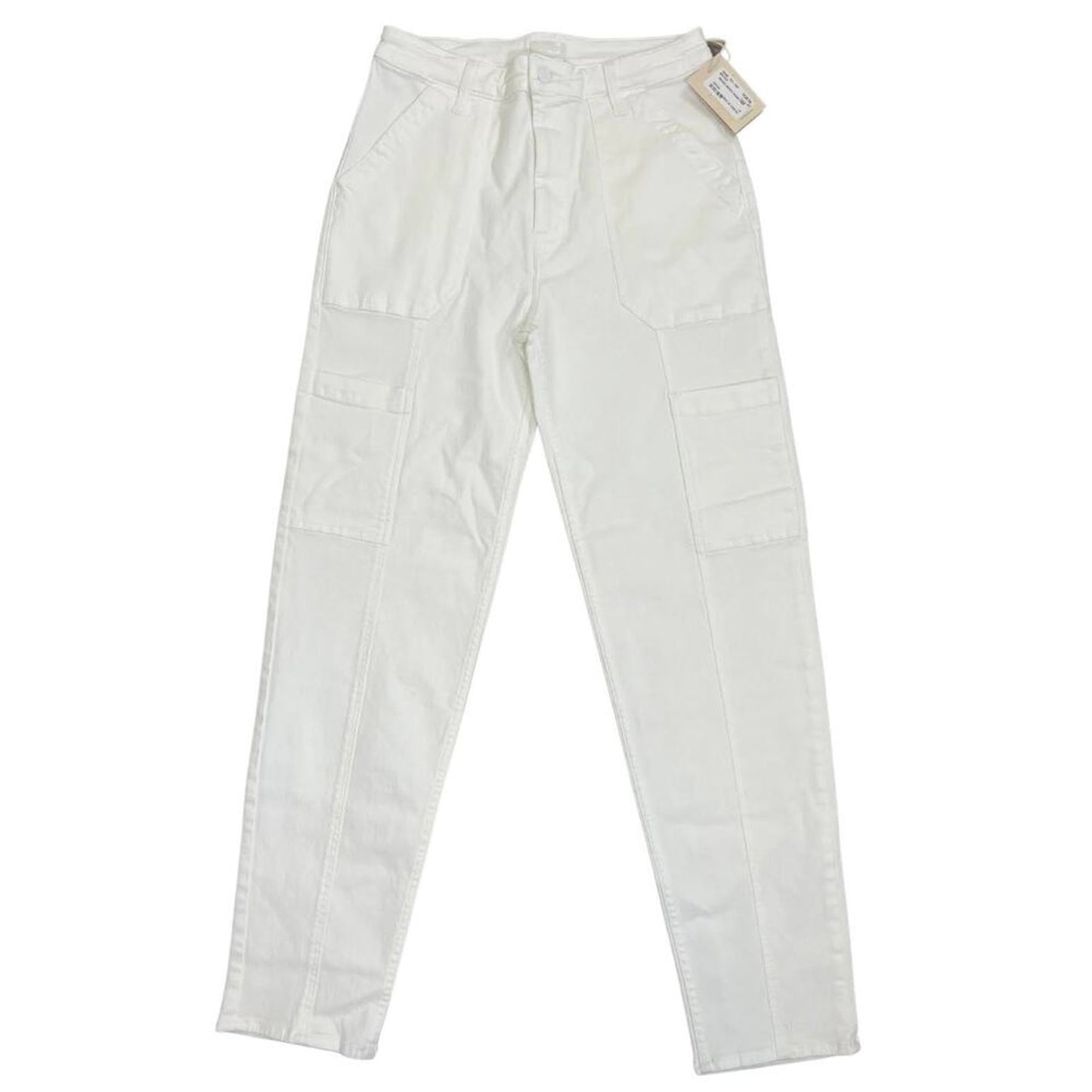 MOTHER Private Double Pocket Skimp Jeans‎ in White Size 28 Cargo Zip Fly Stretch