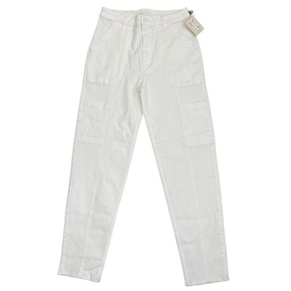 MOTHER Private Double Pocket Skimp Jeans‎ in White Size 28 Cargo Zip Fly Stretch