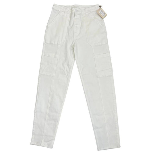 MOTHER Private Double Pocket Skimp Jeans‎ in White Size 28 Cargo Zip Fly Stretch