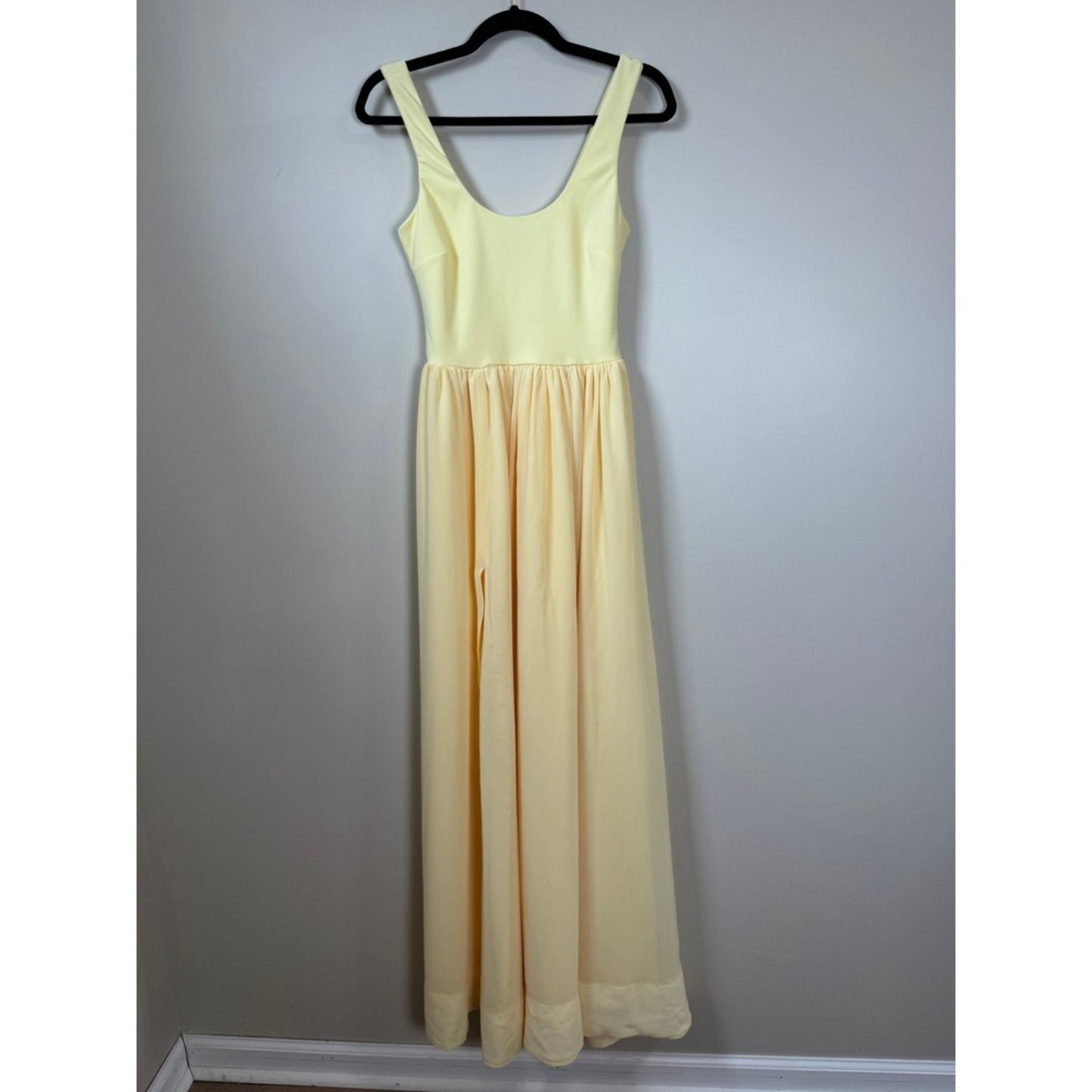 Show Me Your Mumu Yellow Maxi Dress Scoop Neck High Slit Bridesmaid Gown Small
