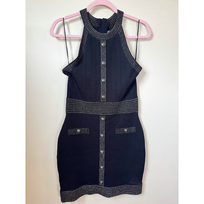NEW NWT L'agence Anissa Button Dress Black Size Small