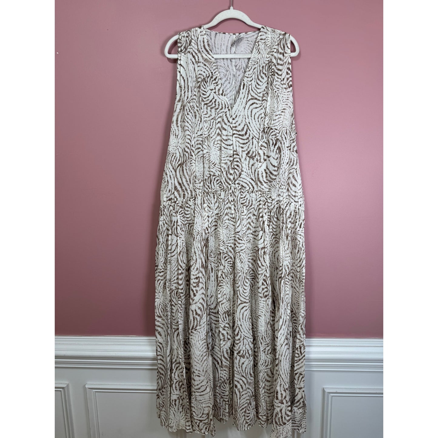 Anine Bing Mia Maxi Dress in Seashell Size Large