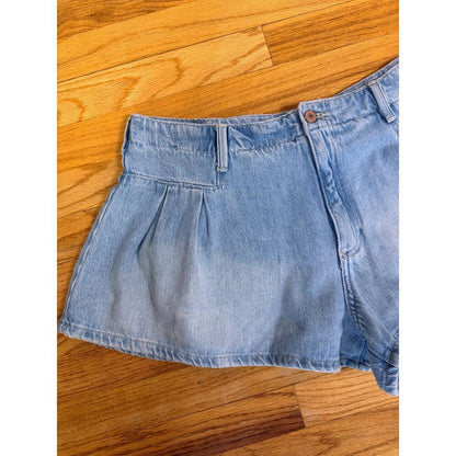 We The Free Bluebell Low Rise Pleated Denim‎ Shorts Size 31