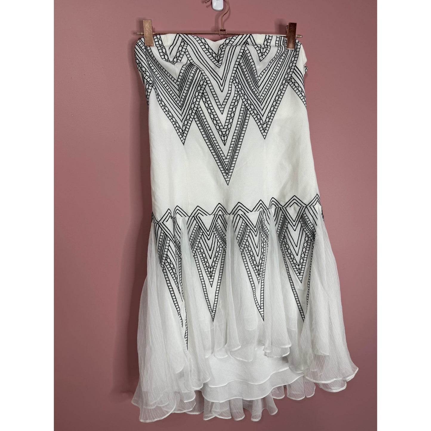 Free People Radiating Angles Mini Dress in White Size 2 Embroidered Strapless
