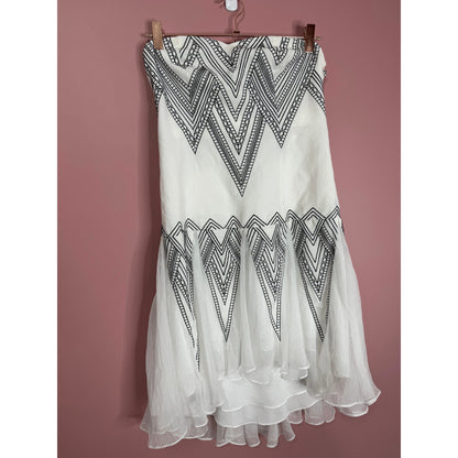 Free People Radiating Angles Mini Dress in White Size 2 Embroidered Strapless