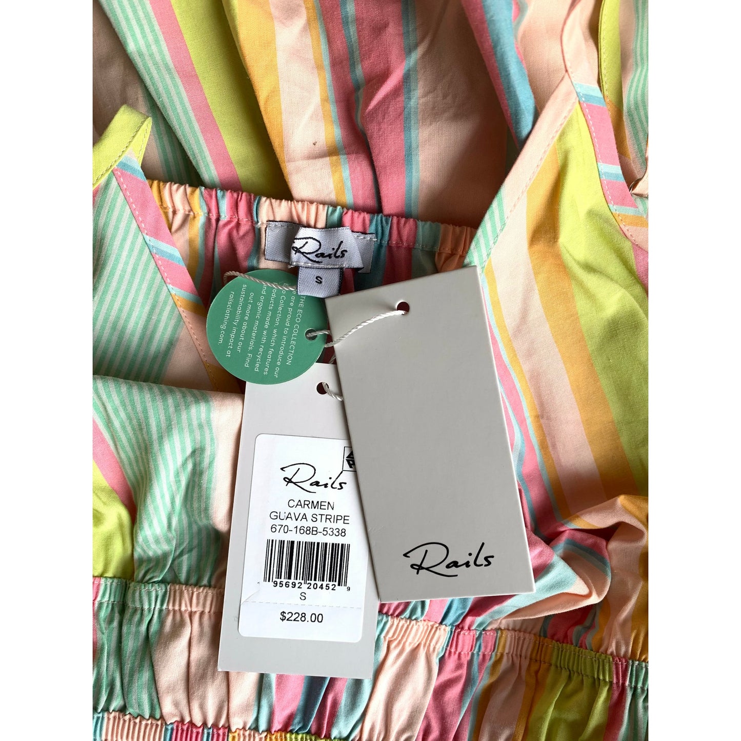 Rails Carmen Mini Dress in Guava Stripe Multi Small Pullover Sleeveless V-Neck