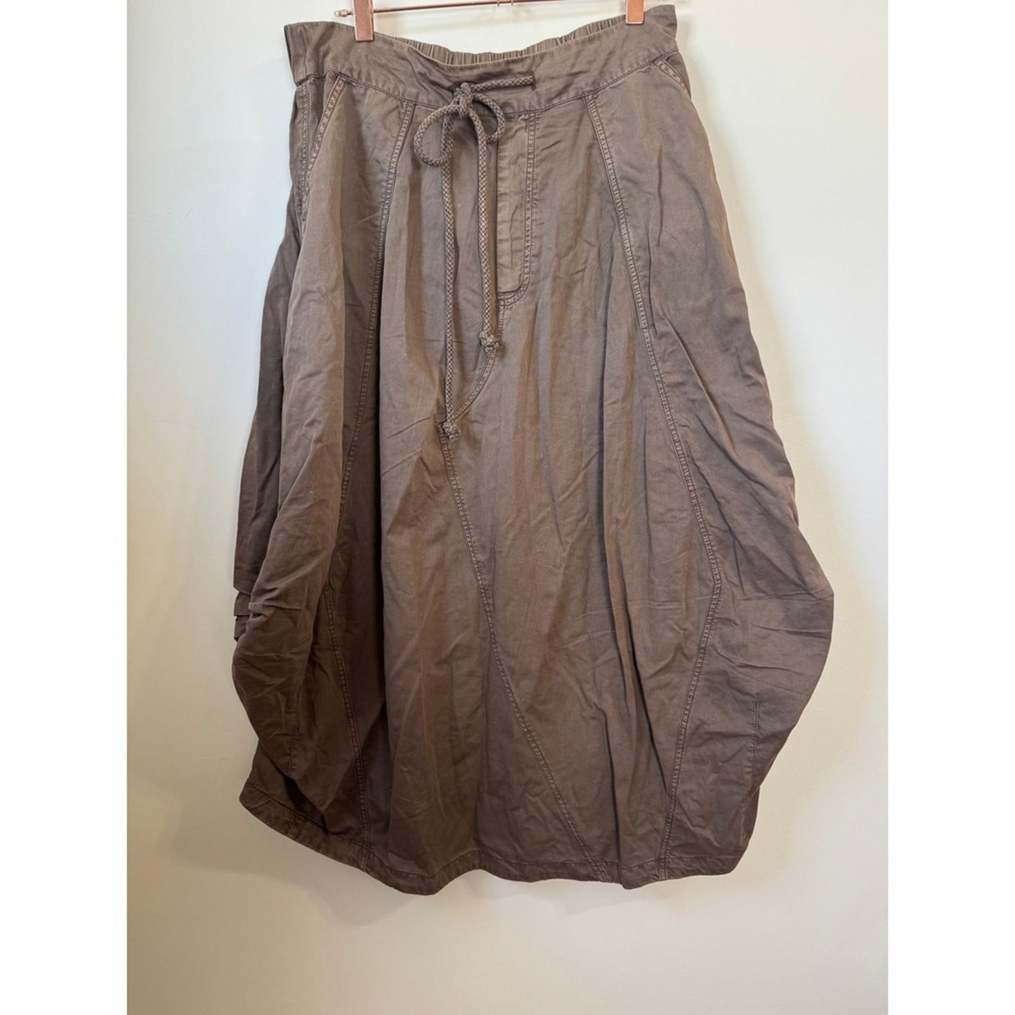 Free People Willow Poplin Maxi Skirt Chocolate Brown Medium