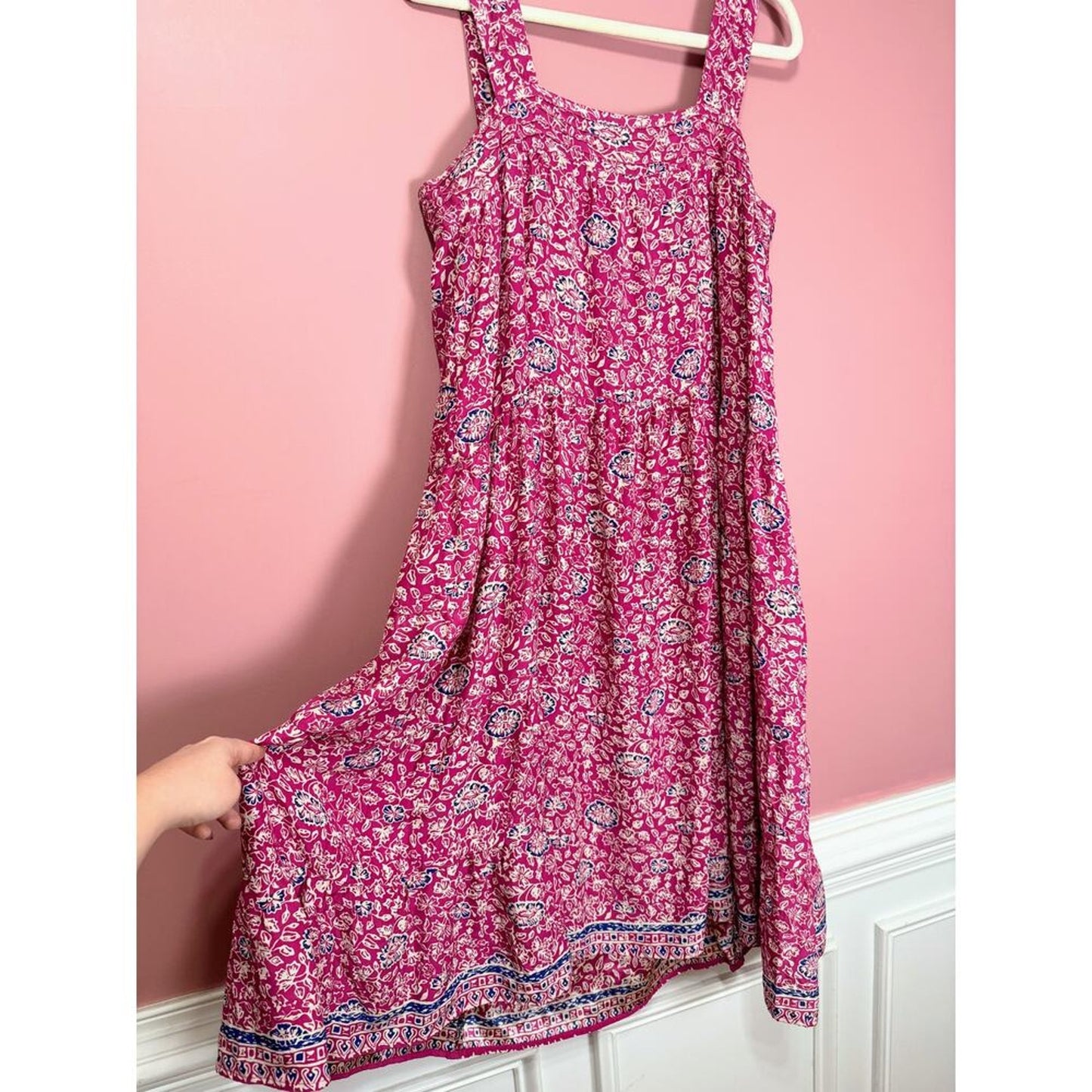 Natalie Martin Jasmine Silk Maxi Dress Pink‎ Combo Size Large