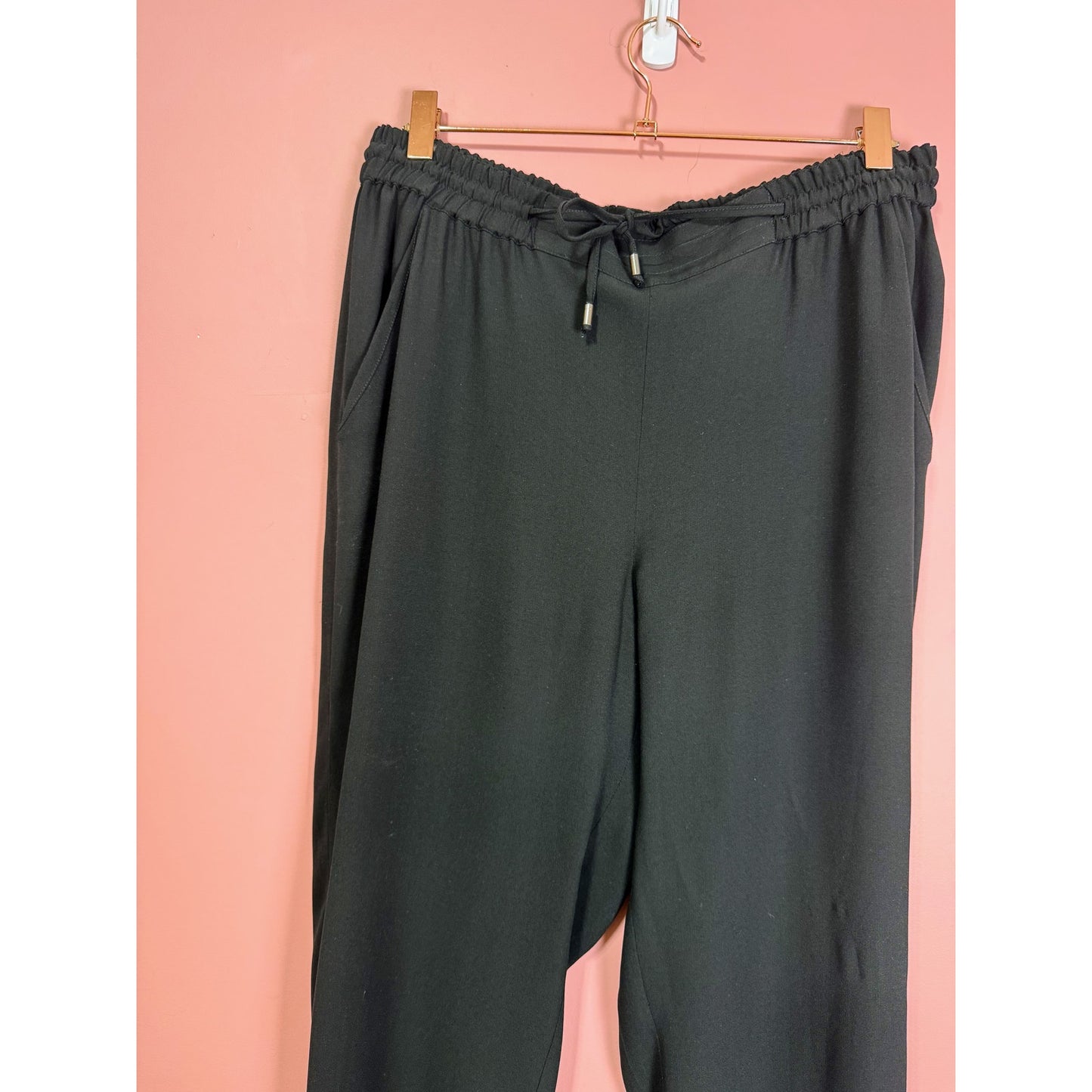 Eileen Fisher 100% Silk Pull-On Pants in Black Size Small