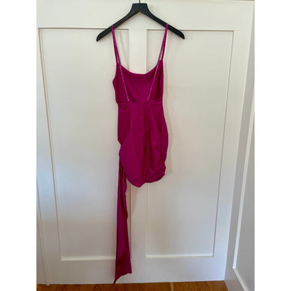 Khanums Sash Mini Dress in Barbie Pink Size XS
