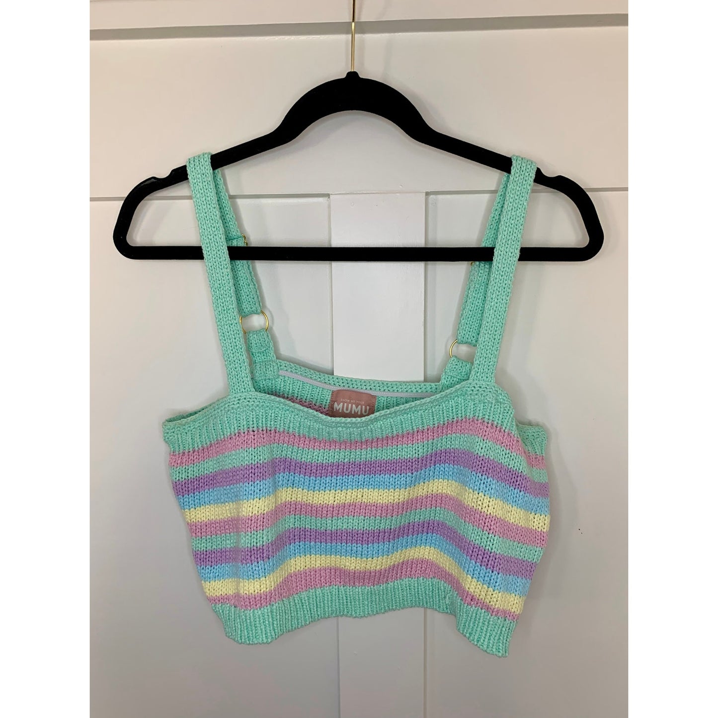 Show Me Your Mumu 3 Piece Nineties Knit Set in Pastel Dream Size M/L Striped