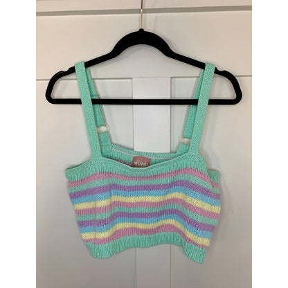 Show Me Your Mumu 3 Piece Nineties Knit Set in Pastel Dream Size M/L Striped
