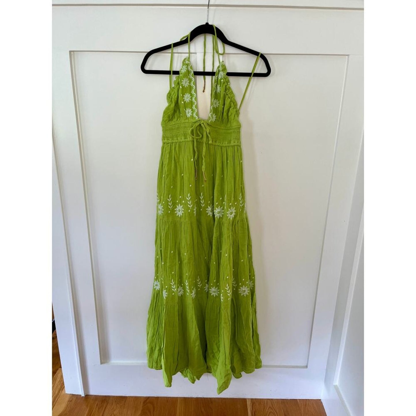 NEW NWT Free People Real Love  Halter Maxi Dress Lace Fern Combo‎ Size Medium