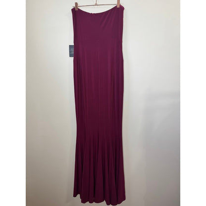 Norma Kamali Strapless Gown Plum Color Fishtail Hem Size L 40