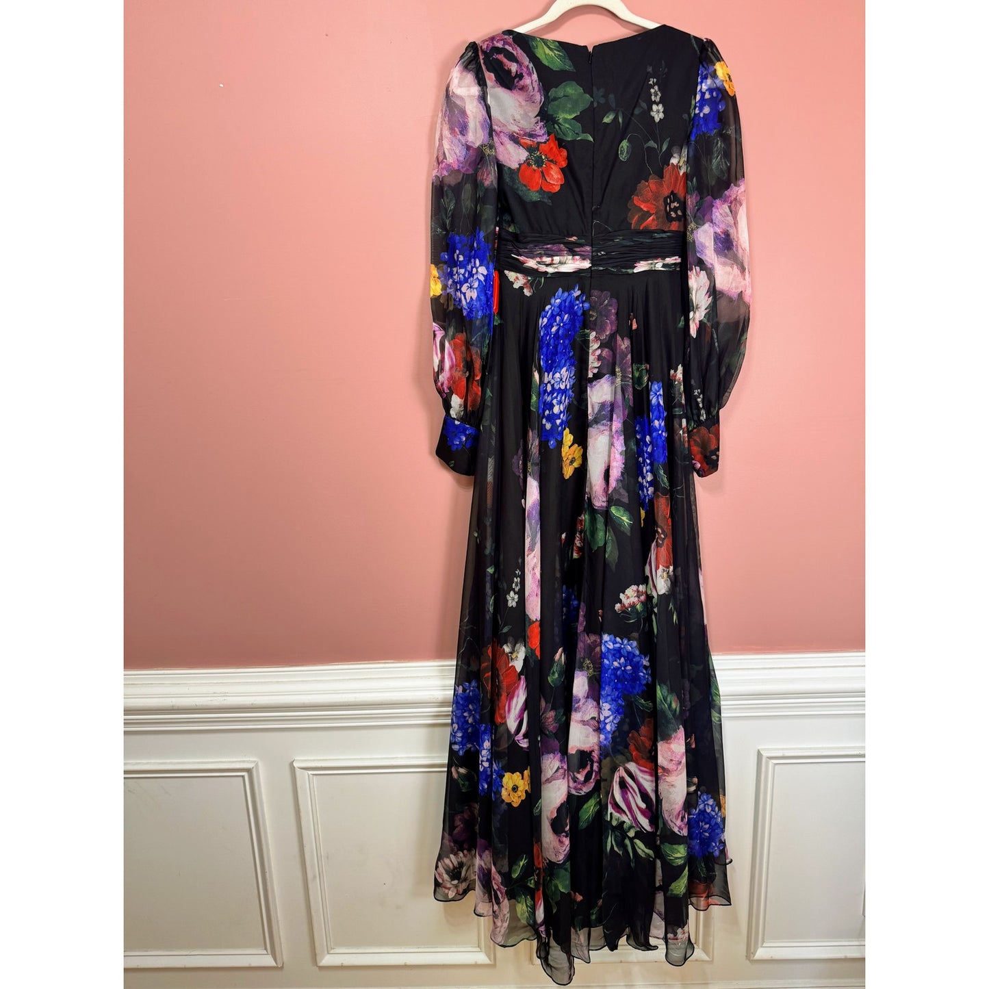 NEW NWT Mac Duggal Bishop Sleeve Floral Print Dress  STYLE 67872 Size 2