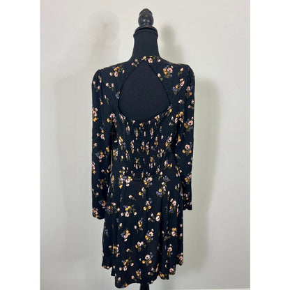 Reformation‎ Indira Mini Dress in Evita Black Size 12 Floral Cut Out Lined Party