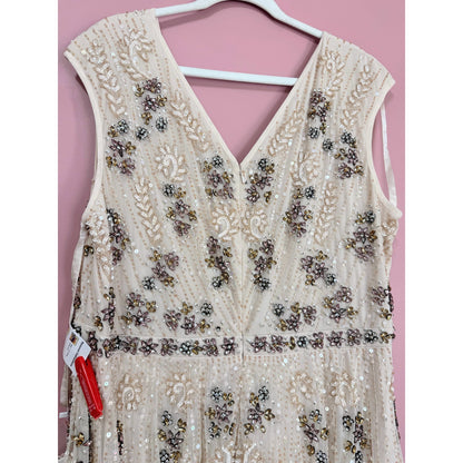 NEW NWT Mac Duggal Cap Sleeve Embellished Dress in Blush STYLE 93575 BLUSH SIZE 18