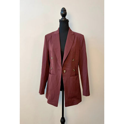 Nic + Zoe‎ The Avenue Blazer in Redwood Size 8 Button Front Stretch Formal Party