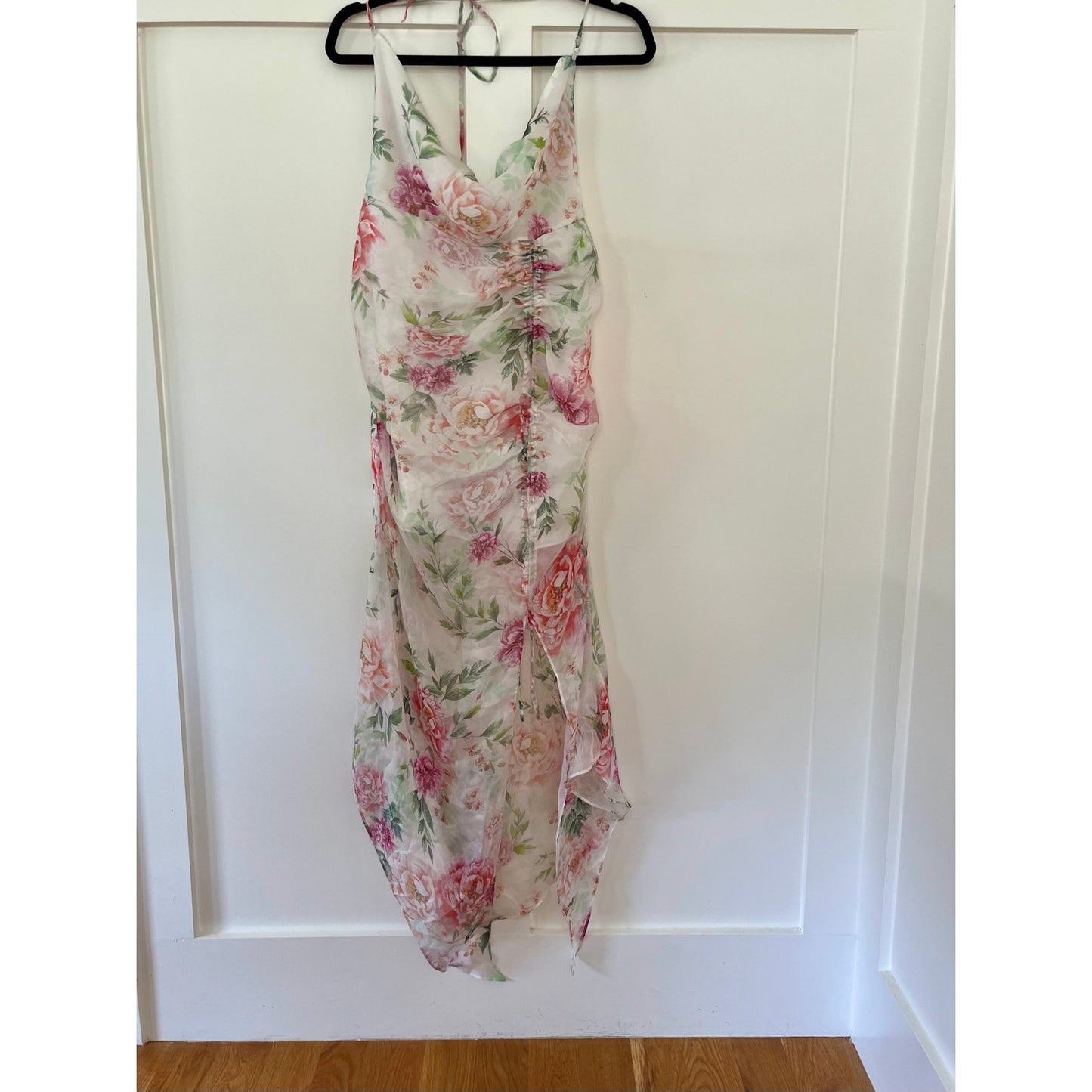 Sau Lee Frieda Silk Dress Pink Floral Size 6