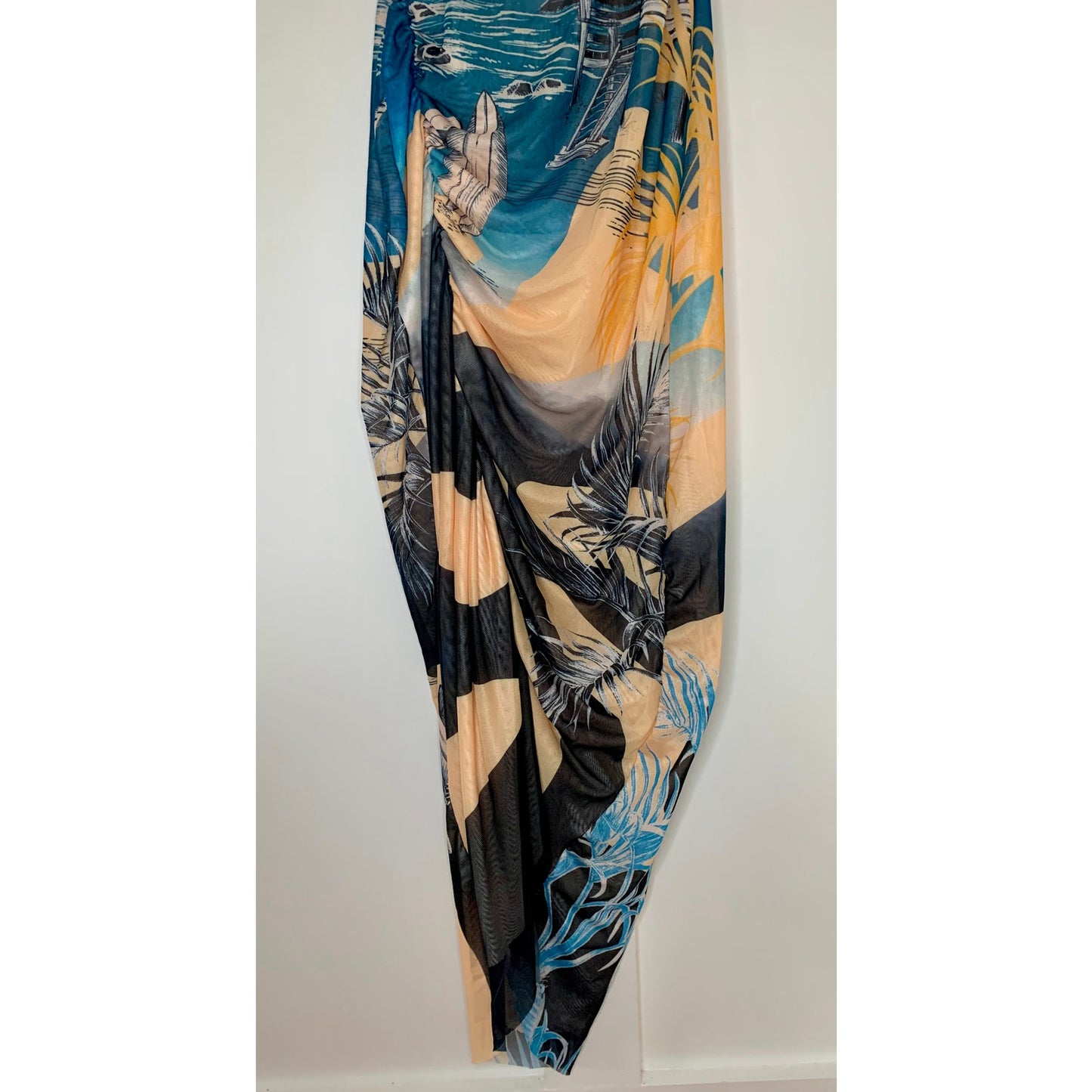 Agua Bendita Keira Shaka Maxi Dress in Multicolor Small Lined Sleeveless Stretch
