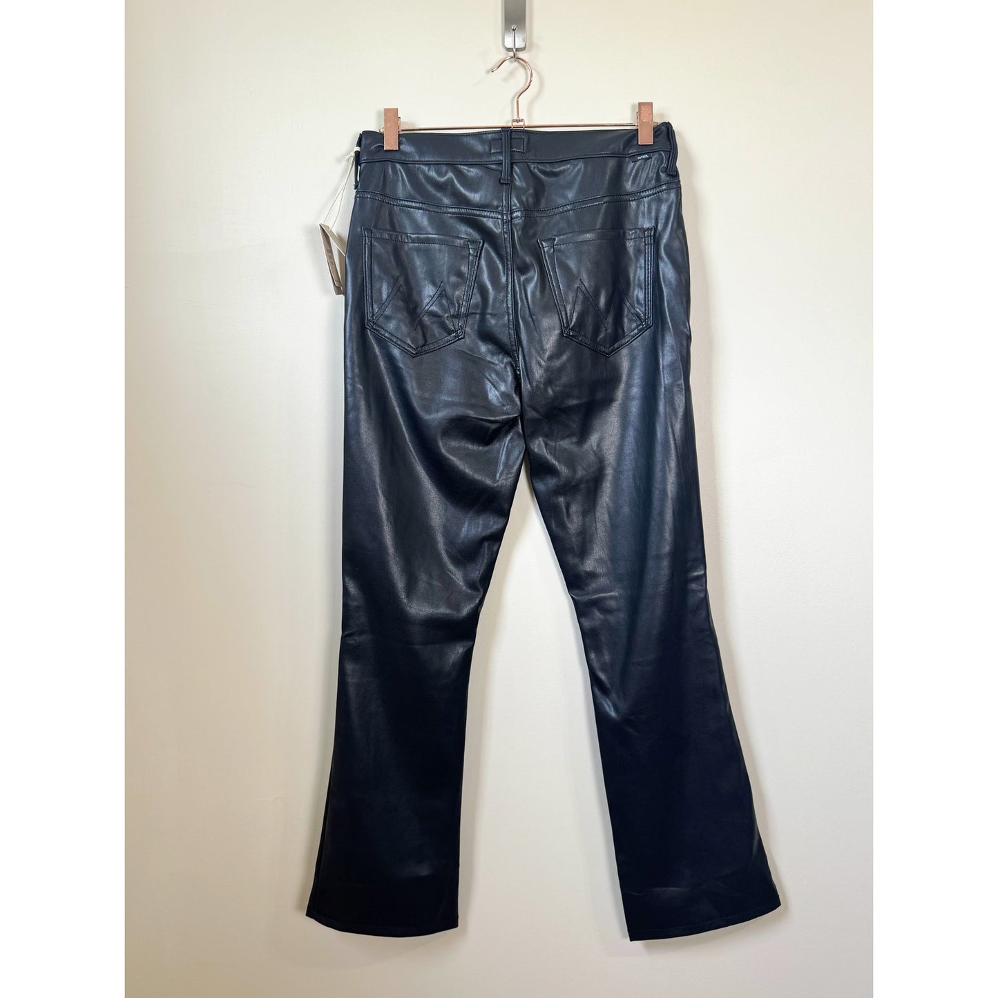 NEW NWT MOTHER The Insider Flood Faux Leather Bootcut Pants Size 29