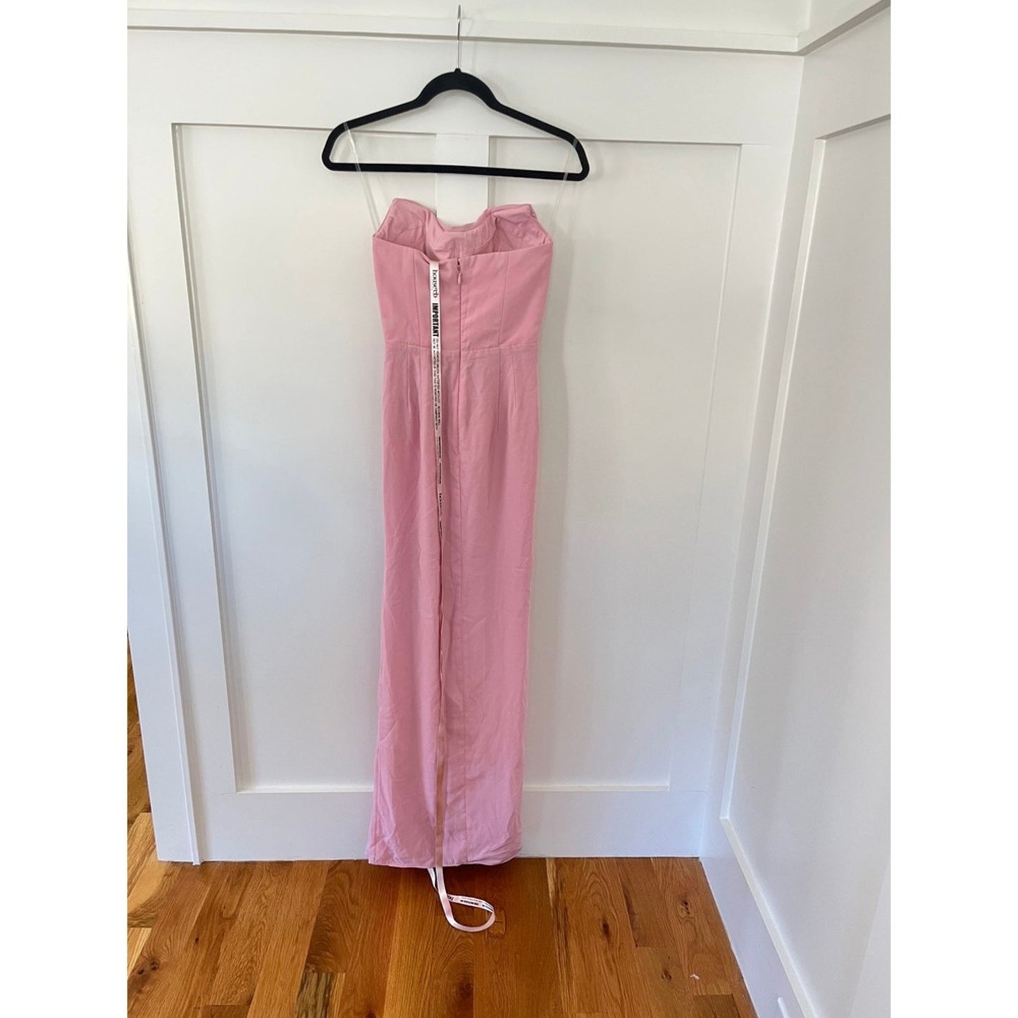 House of CB Adrienne Rose Pink Strapless Draped Ruched Maxi Dress Size XS