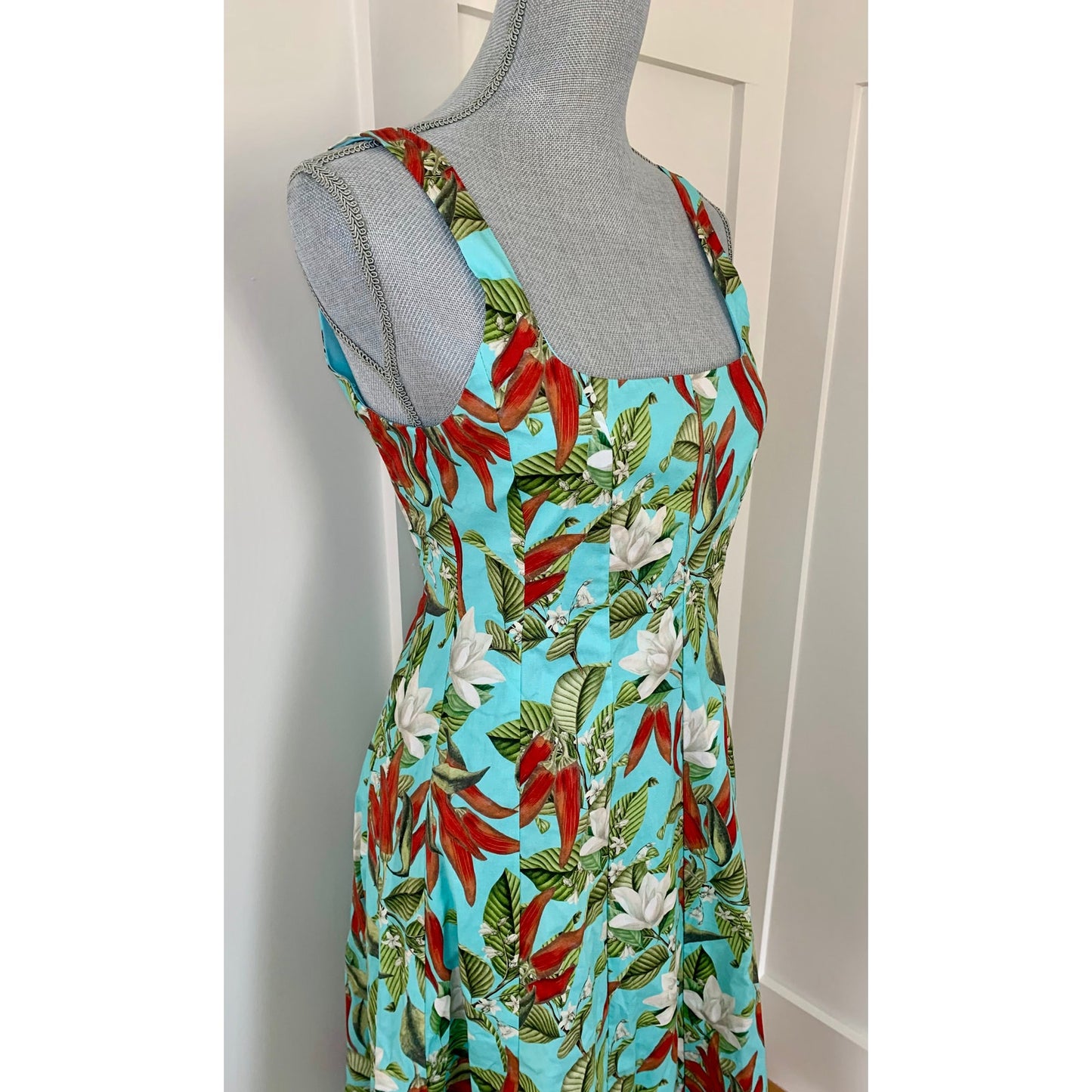 Show Me Your Mumu Prim Dress Midi Spicy Peppers Medium Floral Sleeveless Lined