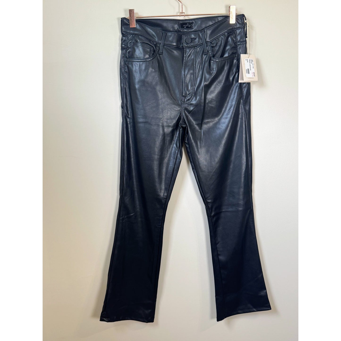 NEW NWT MOTHER The Insider Flood Faux Leather Bootcut Pants Size 29