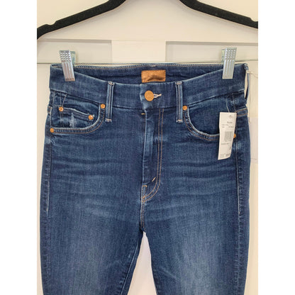 Mother High Waisted Looker Blue Size 25 Skinny Zip Fly Denim Stretch Pockets