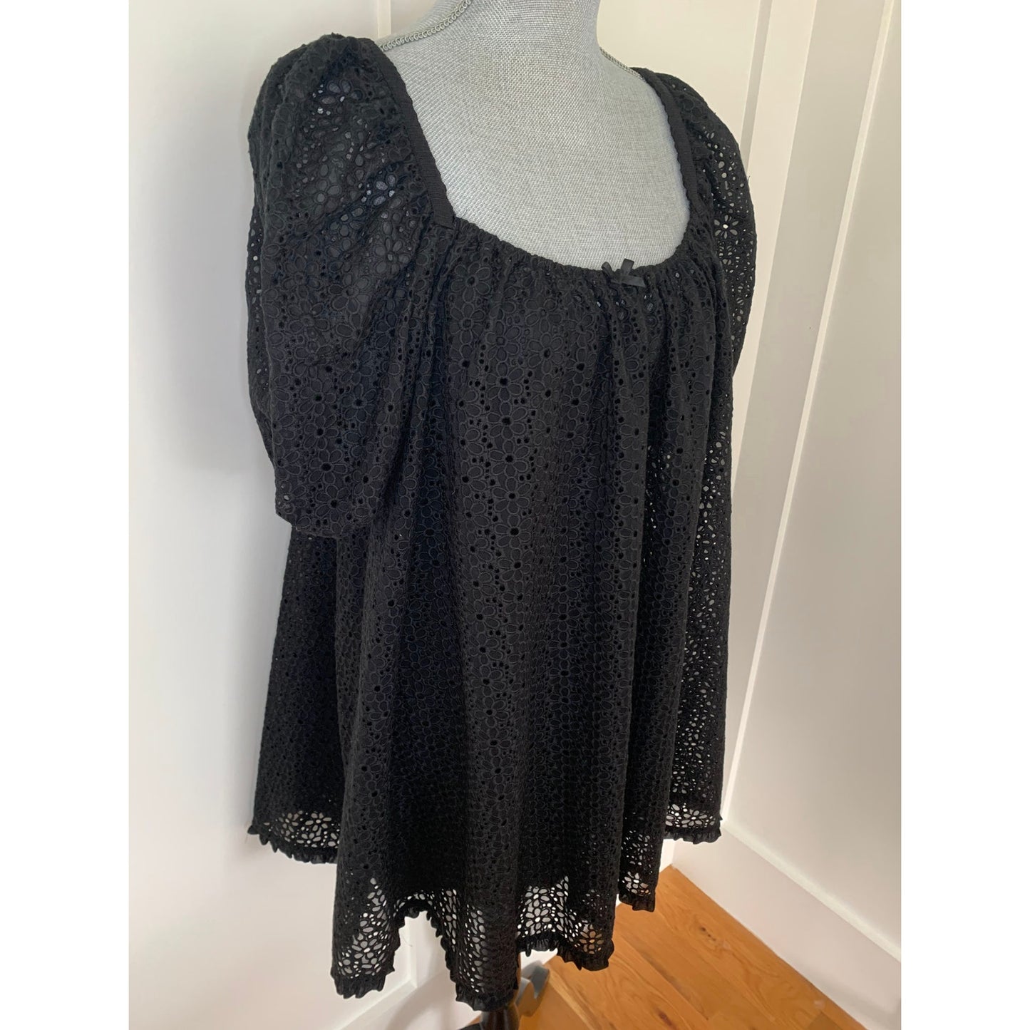 For Love & Lemons Mini Dress With Slip in Black Medium Floral Short Sleeve