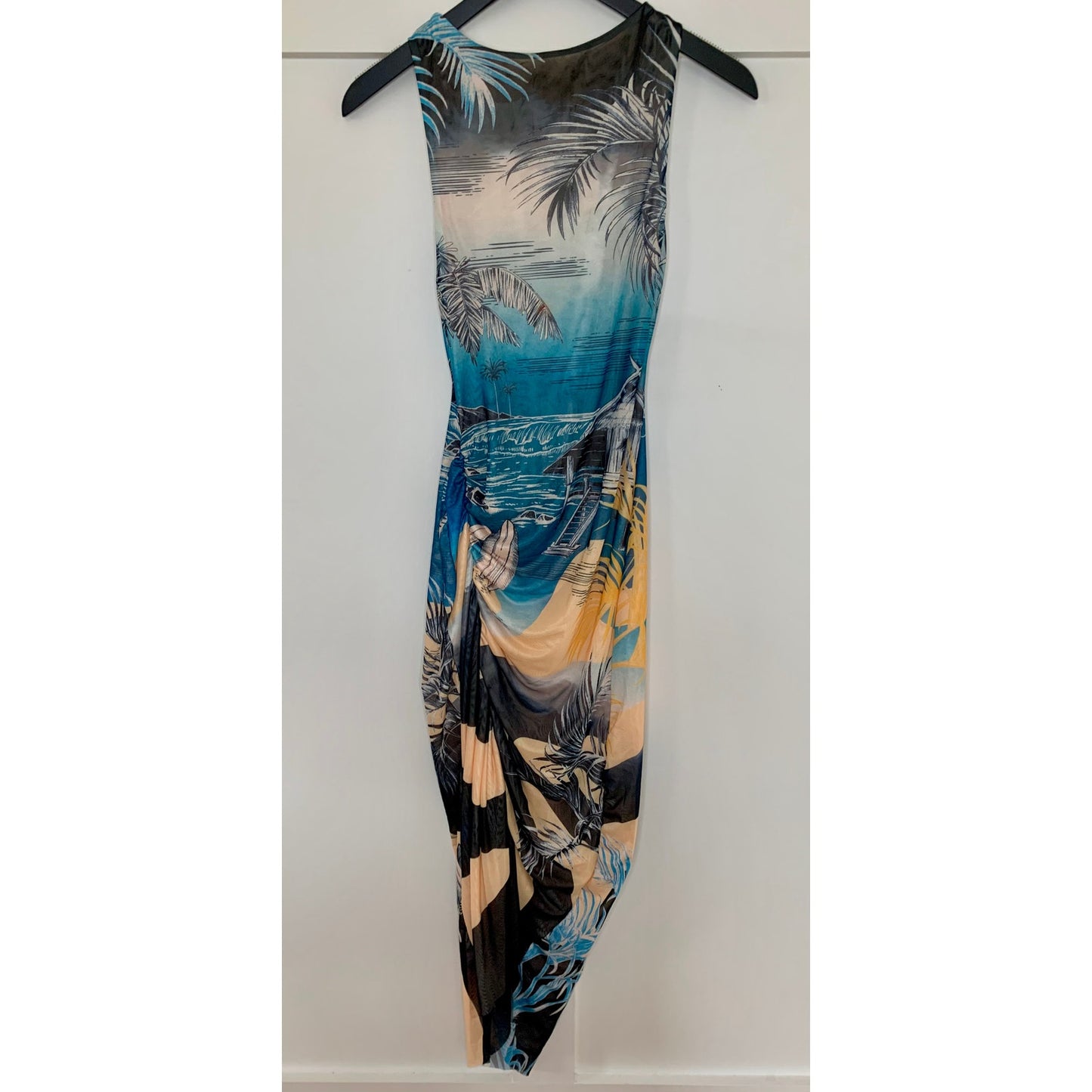 Agua Bendita Keira Shaka Maxi Dress in Multicolor Small Lined Sleeveless Stretch