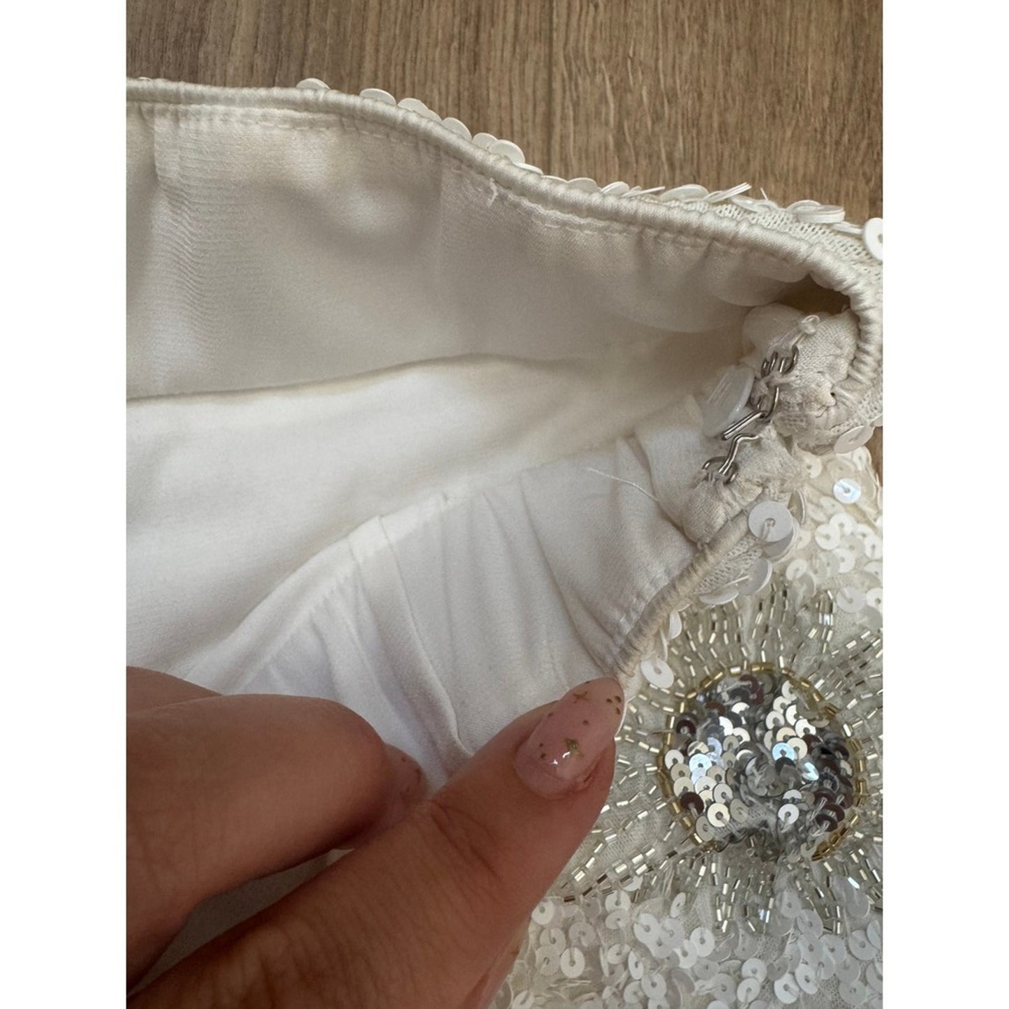 Show Me Your Mumu White Sequin Celestial Sun Moon Star Mini Skirt Women Small
