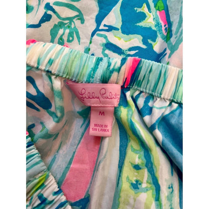 Lilly Pulitzer Off The Shoulder Dress Sailboat Print Tassel Trim Size M