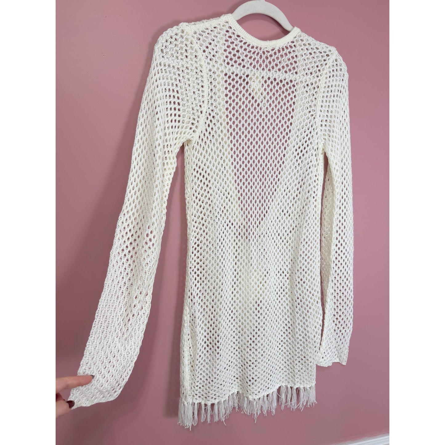 Show Me Your Mumu Castaway Tunic in White Crochet Size Small