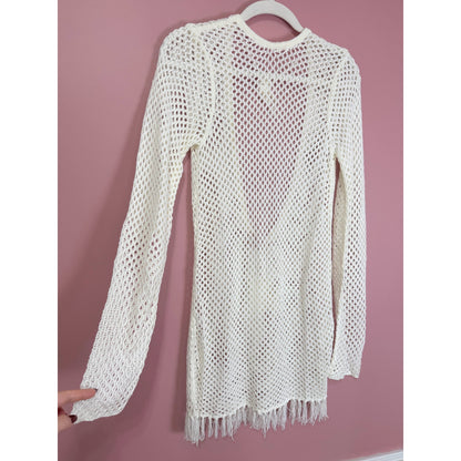 Show Me Your Mumu Castaway Tunic in White Crochet Size Small