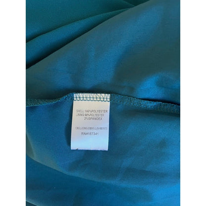 HELLO MOLLY Teal Blue Draped Halter Neck Maxi Dress Formal Evening Gown Size M 8