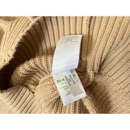 J Crew Collared Ribbed Sweater Beige Long Sleeve Pullover Size Small