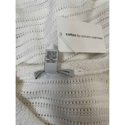 Cotton by Autumn Cashmere White Knit Cropped Cardigan Sweater Large