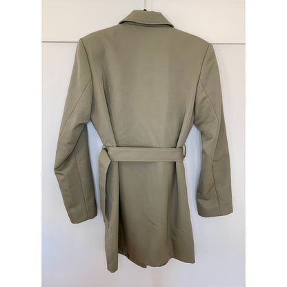 Anine Bing Campbell Blazer Dress Green Large Belted Long Sleeve Pockets Lined