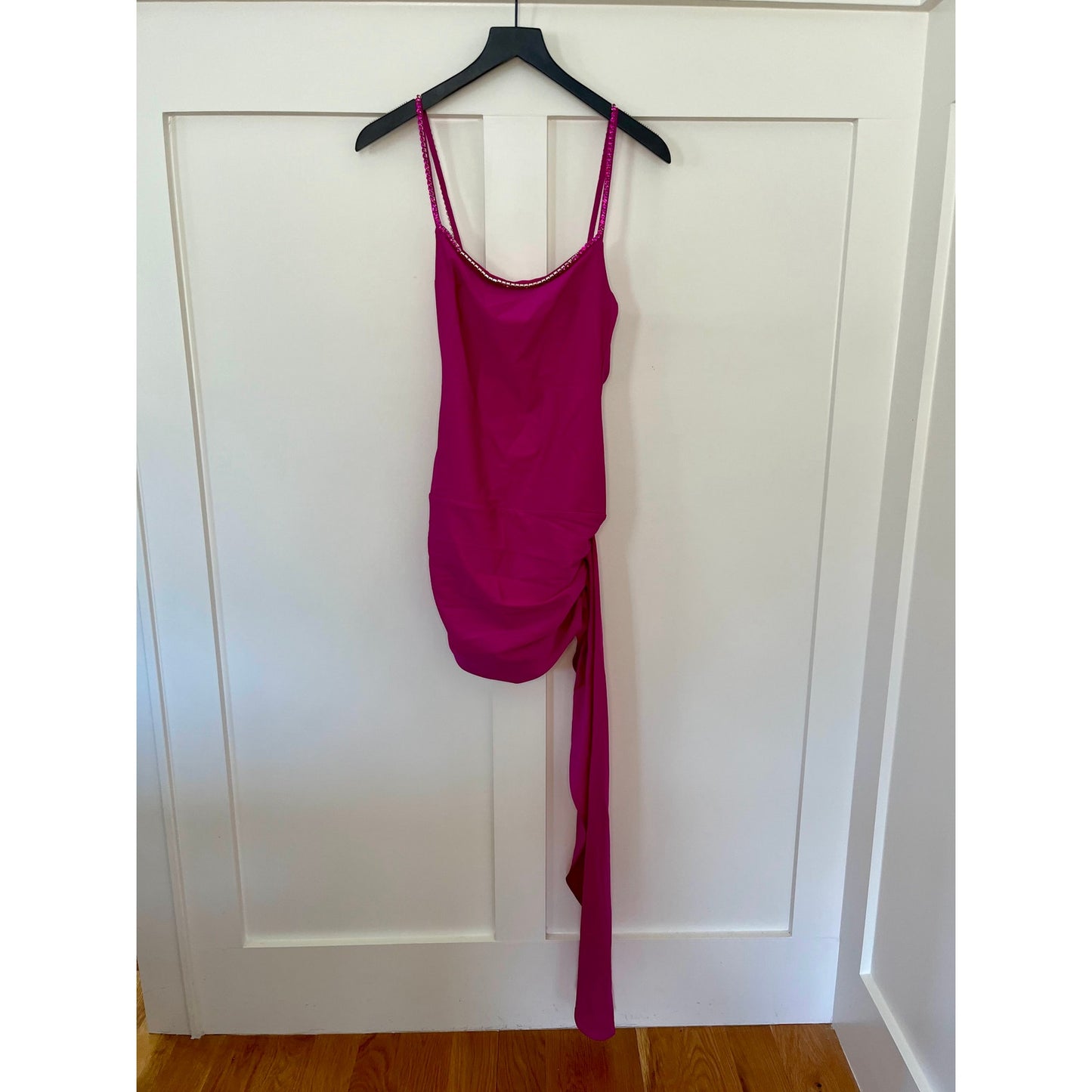 Khanums Sash Mini Dress in Barbie Pink Size XS