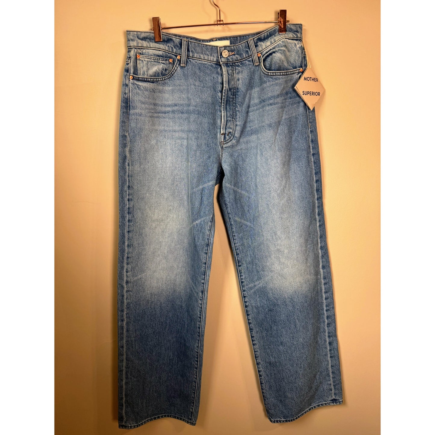 NEW NWT MOTHER Dodger Button Hover Cuff Jeans in Funk N Flare Size 31