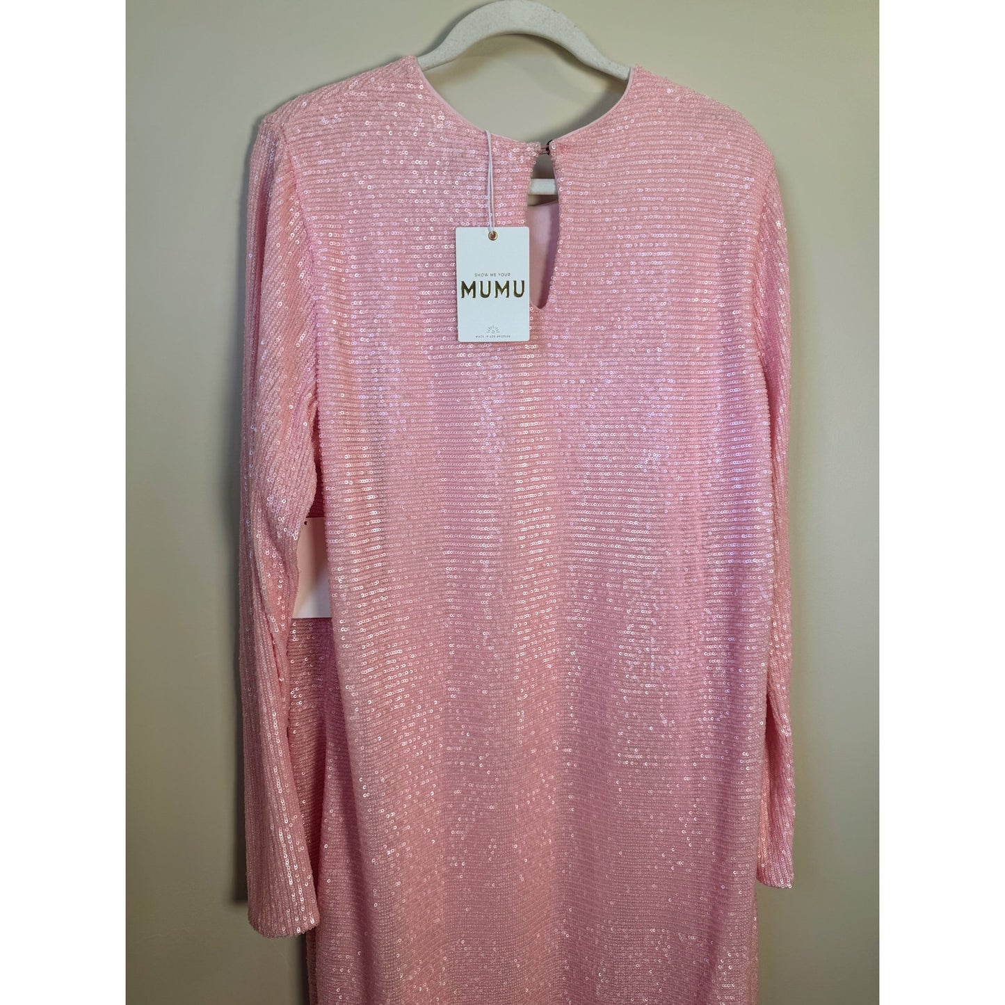 NEW NWT Show Me Your Mumu Maddison Maxi Dress Pink Sequin Size XXL