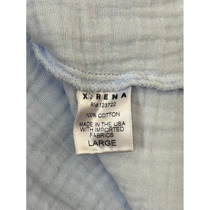 XIRENA Light Blue Gauze Cotton Button Down Shirt Dress Tunic Oversized Large