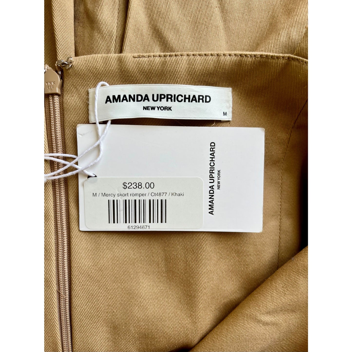 Amanda Uprichard Mercy Skort Romper Khaki Size Medium