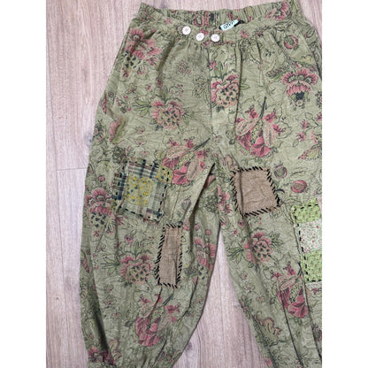 Jaded Gypsy Boho Patchwork Floral Harem Pants Cropped Gaucho S M L