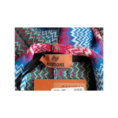 NEW NWT Missoni Scarves Wool Blend Hooded Poncho Multi Green