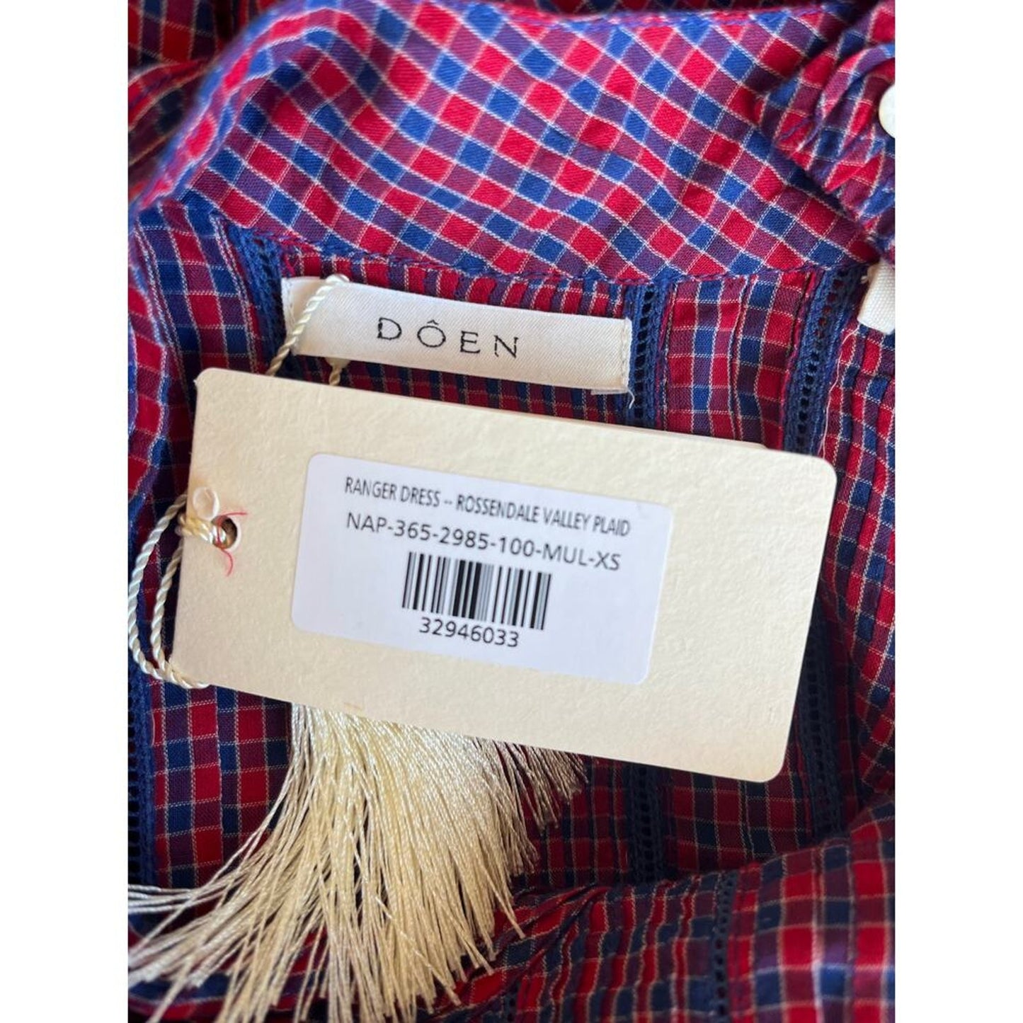 Doen Ranger Dress Rosendale Valley‎ Plaid Size Small