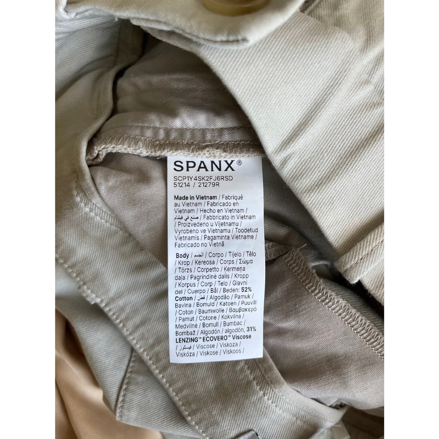 NEW NWT Spanx Stretch Twill Wide Leg Bone Size Small