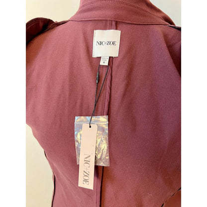 Nic + Zoe‎ The Avenue Blazer in Redwood Size 8 Button Front Stretch Formal Party